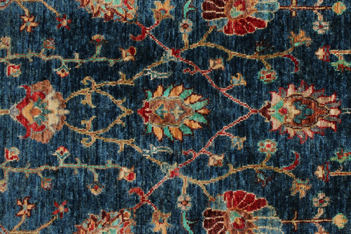 5x7 Navy and Multicolor Turkish Tribal Rug