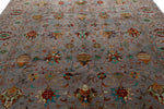 8x10 Gray and Multicolor Turkish Tribal Rug