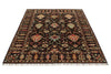 5x7 Dark Brown and Multicolor Turkish Tribal Rug