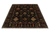 5x7 Dark Brown and Multicolor Turkish Tribal Rug