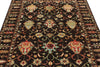 5x7 Dark Brown and Multicolor Turkish Tribal Rug
