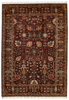 5x8 Brown and Multicolor Turkish Tribal Rug