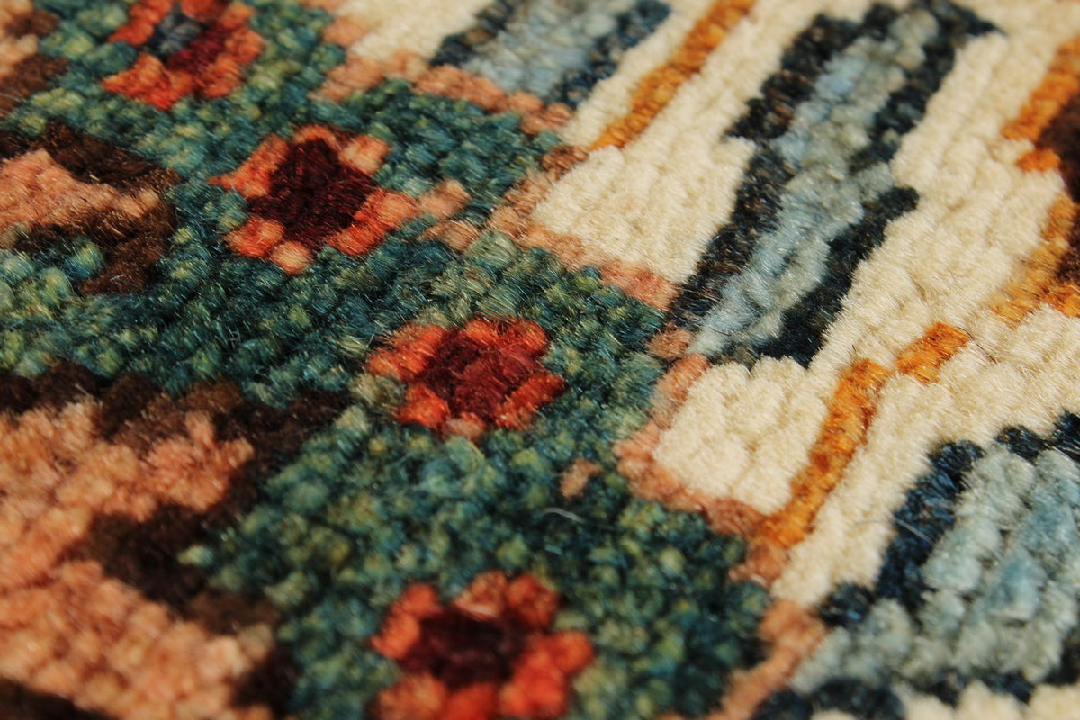 5x8 Brown and Multicolor Turkish Tribal Rug