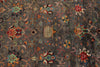 10x13 Dark Brown and Multicolor Turkish Tribal Rug