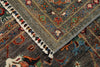 10x13 Dark Brown and Multicolor Turkish Tribal Rug
