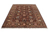 6x8 Dark Brown and Multicolor Turkish Tribal Rug