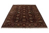 6x8 Dark Brown and Multicolor Turkish Tribal Rug