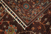 6x8 Dark Brown and Multicolor Turkish Tribal Rug