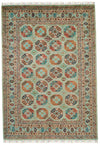 6x8 Light Blue and Multicolor Turkish Tribal Rug