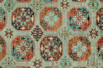 6x8 Light Blue and Multicolor Turkish Tribal Rug