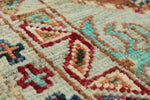 6x8 Light Blue and Multicolor Turkish Tribal Rug