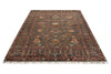 6x8 Dark Brown and Multicolor Turkish Tribal Rug