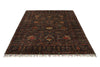 6x8 Dark Brown and Multicolor Turkish Tribal Rug