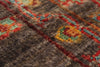 6x8 Dark Brown and Multicolor Turkish Tribal Rug