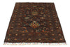 3x5 Dark Brown and Multicolor Turkish Tribal Rug