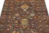 3x5 Dark Brown and Multicolor Turkish Tribal Rug