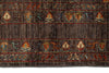 3x5 Dark Brown and Multicolor Turkish Tribal Rug