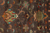 3x5 Dark Brown and Multicolor Turkish Tribal Rug