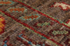 3x5 Dark Brown and Multicolor Turkish Tribal Rug