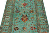 3x5 Turquoise and Multicolor Turkish Tribal Rug