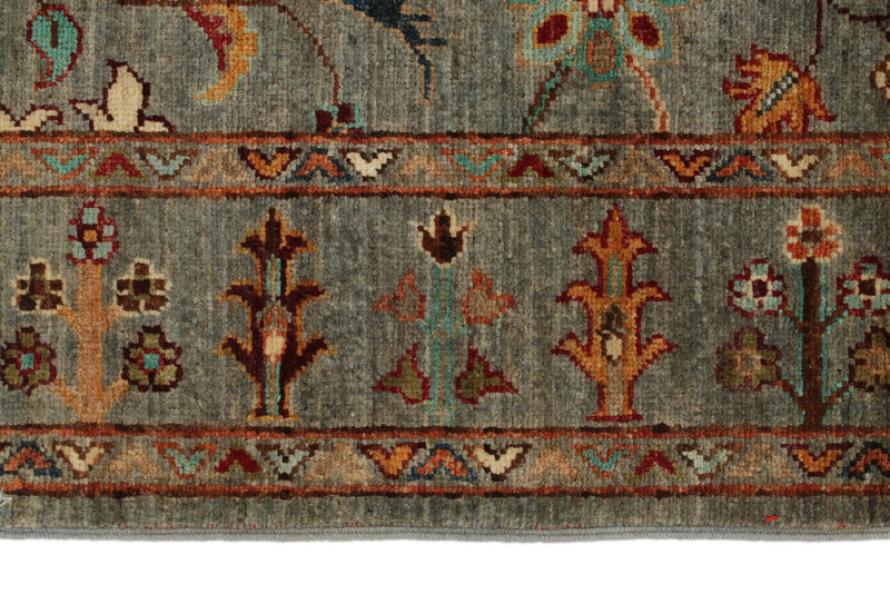 3x5 Light Brown and Multicolor Turkish Tribal Rug