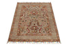 3x4 Light Brown and Multicolor Turkish Tribal Rug