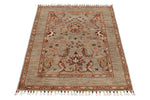 3x4 Light Brown and Multicolor Turkish Tribal Rug