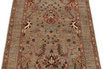 3x4 Light Brown and Multicolor Turkish Tribal Rug