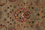 3x4 Light Brown and Multicolor Turkish Tribal Rug