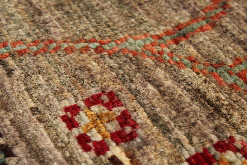 3x4 Light Brown and Multicolor Turkish Tribal Rug