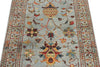 3x4 Light Gray and Multicolor Turkish Tribal Rug