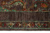 3x4 Dark Brown and Multicolor Turkish Tribal Rug