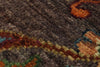 3x4 Dark Brown and Multicolor Turkish Tribal Rug