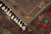 3x4 Dark Brown and Multicolor Turkish Tribal Rug