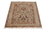 3x4 Camel and Multicolor Turkish Tribal Rug