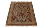 3x4 Camel and Multicolor Turkish Tribal Rug