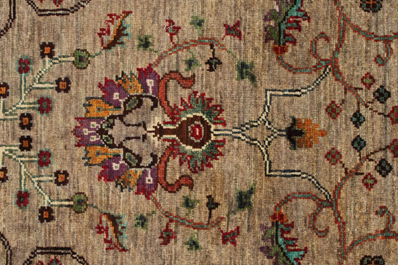 3x4 Camel and Multicolor Turkish Tribal Rug