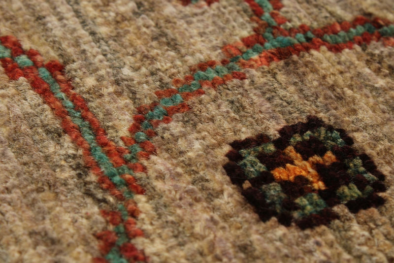 3x4 Camel and Multicolor Turkish Tribal Rug