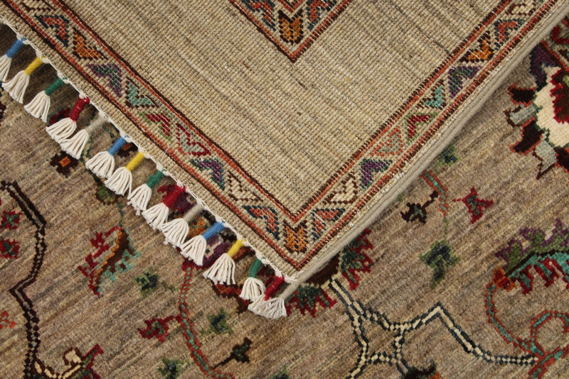 3x4 Camel and Multicolor Turkish Tribal Rug