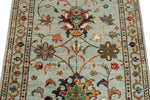 3x3 Light Blue and Multicolor Turkish Tribal Rug