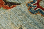 3x3 Light Blue and Multicolor Turkish Tribal Rug