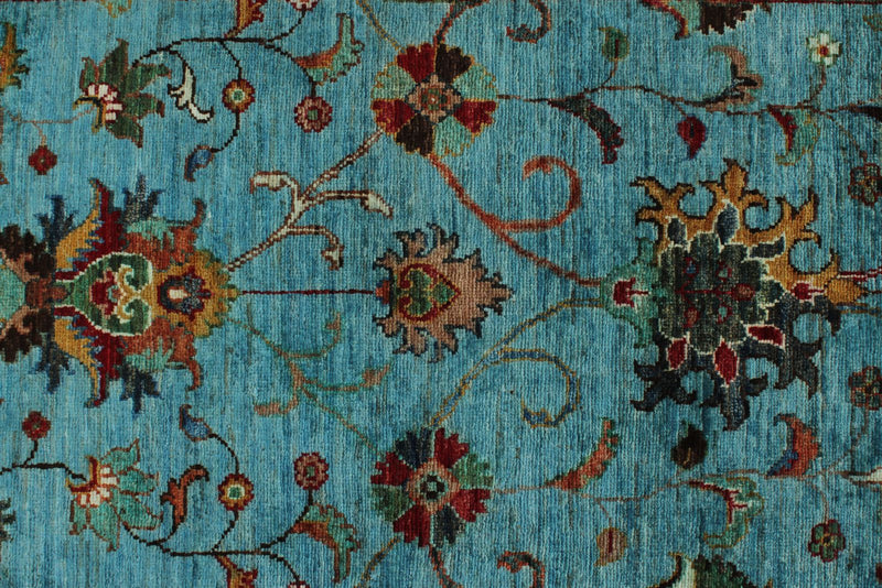 3x10 Blue and Multicolor Turkish Tribal Runner