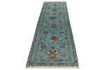 3x10 Blue and Multicolor Turkish Tribal Runner
