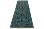 3x10 Blue and Multicolor Turkish Tribal Runner
