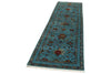 3x10 Blue and Multicolor Turkish Tribal Runner