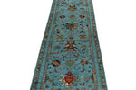 3x10 Blue and Multicolor Turkish Tribal Runner