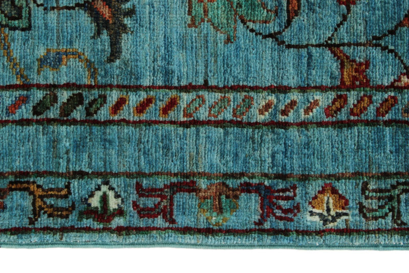 3x10 Blue and Multicolor Turkish Tribal Runner