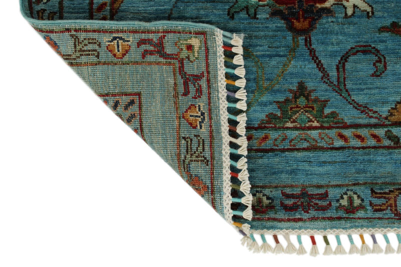 3x10 Blue and Multicolor Turkish Tribal Runner