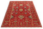 4x6 Red and Multicolor Turkish Tribal Rug