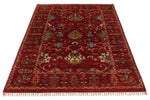 4x6 Red and Multicolor Turkish Tribal Rug